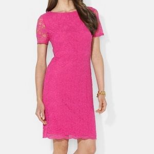 Lauren by Ralph Lauren Pink Lace Dress
